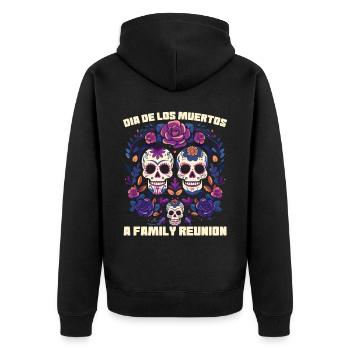 Dia De Los Muertos Sugar Skull Mexikanischer Feiertag - Unisex Premium Bio Zip Hoodie - Schwarz - Hinten - Nico (187cm)