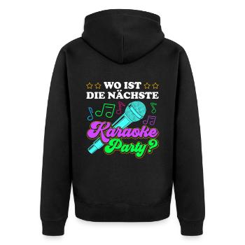 Karaoke Singen Für Lustige Karaoke Sängerin Karaok - Unisex Premium Bio Zip Hoodie - Schwarz - Hinten - Nico (187cm)