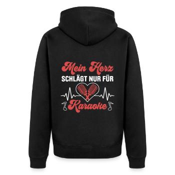 Karaoke Singen Für Lustige Karaoke Sängerin Karaok - Unisex Premium Bio Zip Hoodie - Schwarz - Hinten - Nico (187cm)