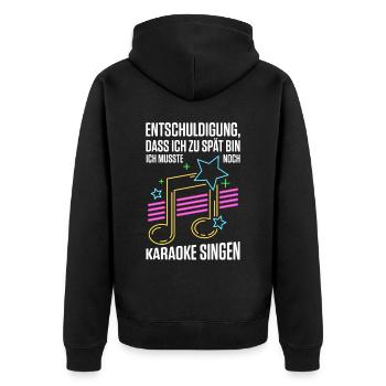 Karaoke Singen Für Lustige Karaoke Sängerin Karaok - Unisex Premium Bio Zip Hoodie - Schwarz - Hinten - Nico (187cm)