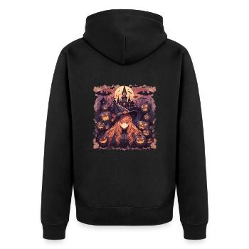 Sorcières Halloween Sorcière Citrouille Halloween Party - Veste à capuche bio Premium Unisexe - noir - Dos - Nico (187cm)