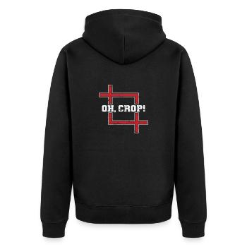 Oh Crop! Photo Photographer Camera - Unisex Premium Organic Zip Hoodie - black - Back - Nico (187cm)