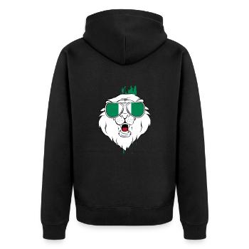 Nigeria - Unisex Premium Bio Zip Hoodie - Schwarz - Hinten - Nico (187cm)