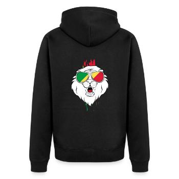 Congo - Unisex Premium Organic Zip Hoodie - black - Back - Nico (187cm)