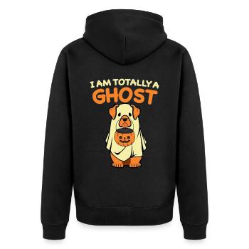 Je suis totalement un fantôme: chien mignon comme un fantôme - Veste à capuche bio Premium Unisexe - noir - Dos - Nico (187cm)