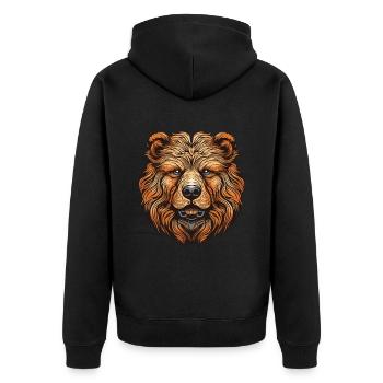 Portrait de chien Chow Chow - Veste à capuche bio Premium Unisexe - noir - Dos - Nico (187cm)