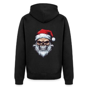 Santa Claus Skull - Unisex Premium Organic Zip Hoodie - black - Back - Nico (187cm)