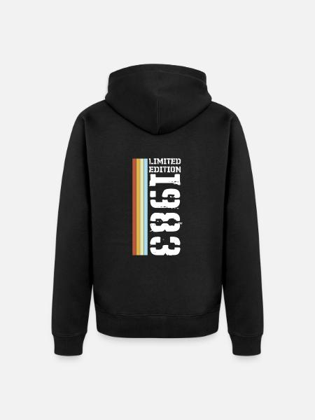 Limited Edition Retro 1983 - Unisex Premium Bio Zip Hoodie - Schwarz
