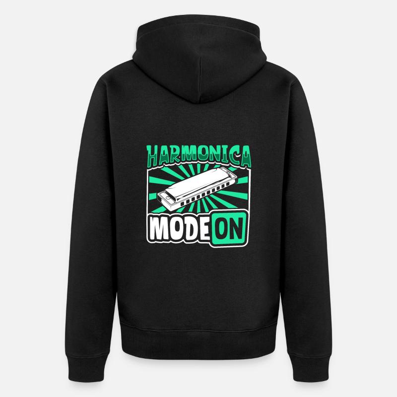 Mode Harmonica activé - Harmonica - Veste à capuche bio Premium Unisexe - noir