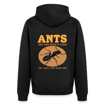 Fourmis Ferme | Cadeau Formicarium de fourmi - Veste à capuche bio Premium Unisexe - noir - Dos - Nico (187cm)