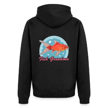 Aquariophiles d’aquarium | Cadeau de grand-mère aquatique - Veste à capuche bio Premium Unisexe - noir - Dos - Nico (187cm)