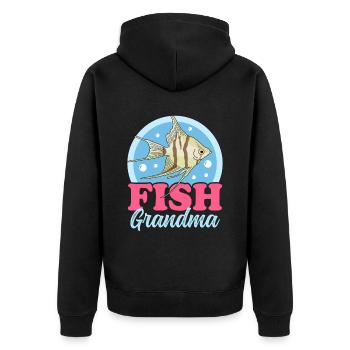 Aquarium Aquaristique Aquariophile Grand-mère Cadeau - Veste à capuche bio Premium Unisexe - noir - Dos - Nico (187cm)