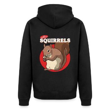 Cute Squirrel Grey Squirrel Squirrel Gift - Unisex Premium Organic Zip Hoodie - black - Back - Nico (187cm)