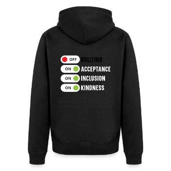 Journée de l’unité Anti Intimidation Prévention Gentillesse - Veste à capuche bio Premium Unisexe - noir - Dos - Nico (187cm)