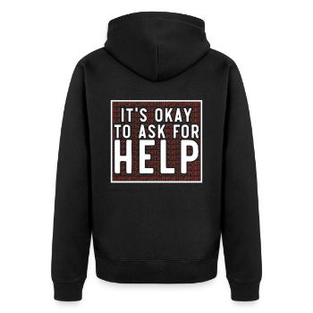 Tag der Einheit, Anti-Mobbing, Mobbing-Prävention, Freundlichkeit - Unisex Premium Bio Zip Hoodie - Schwarz - Hinten - Nico (187cm)