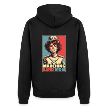 Fanfahrenzug Spielmannszug Mutter - Unisex Premium Bio Zip Hoodie - Schwarz - Hinten - Nico (187cm)