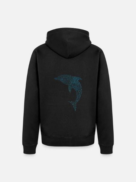 Schöner Delphin Beautiful Dolphin - Unisex Premium Organic Zip Hoodie - black