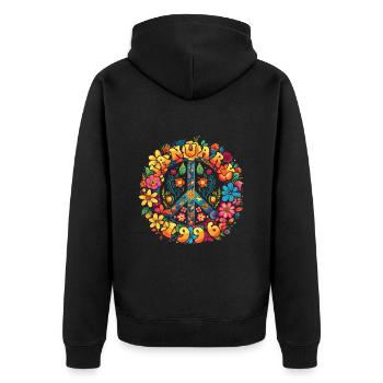 Flower Power Hippie Geburstag - Januar 1996 - Unisex Premium Bio Zip Hoodie - Schwarz - Hinten - Nico (187cm)