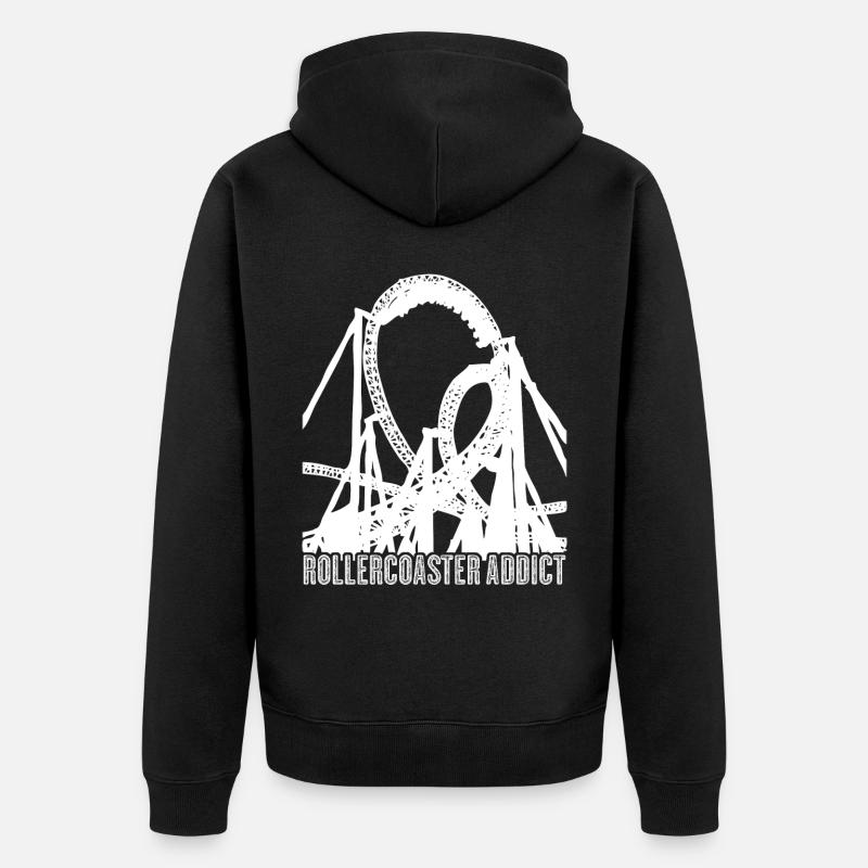 Achterbahn Achterbahnfahrer - Unisex Premium Bio Zip Hoodie - Schwarz