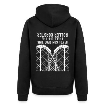 Roller coaster joke roller coaster rider - Unisex Premium Organic Zip Hoodie - black - Back - Nico (187cm)
