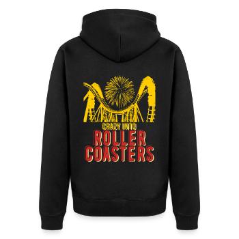 Roller coaster amusement park Roller coaster riders - Unisex Premium Organic Zip Hoodie - black - Back - Nico (187cm)