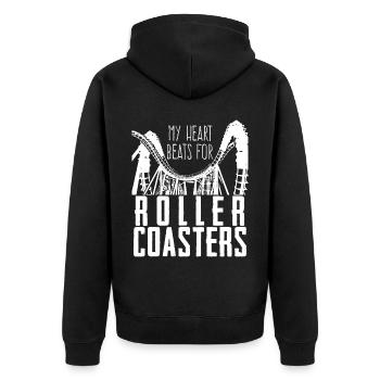 Roller coaster rider Montagnes russes - Veste à capuche bio Premium Unisexe - noir - Dos - Nico (187cm)