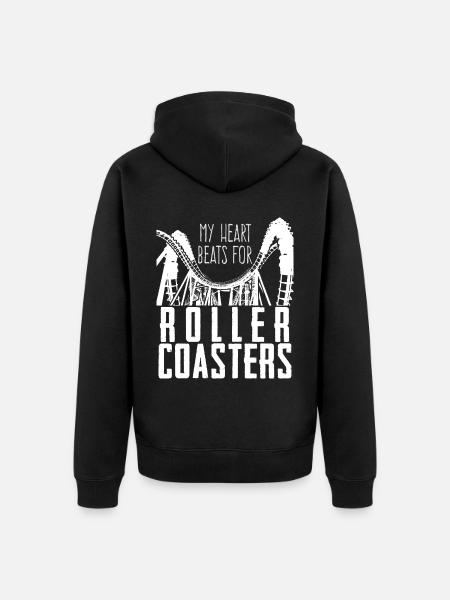Achterbahnfahrer Achterbahn - Unisex Premium Bio Zip Hoodie - Schwarz