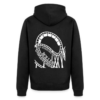 Roller coaster rider saying roller coaster - Unisex Premium Organic Zip Hoodie - black - Back - Nico (187cm)