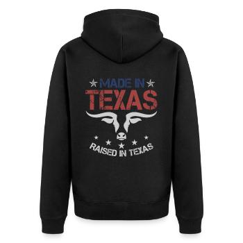 Élevé Texas Texan - Veste à capuche bio Premium Unisexe - noir - Dos - Nico (187cm)