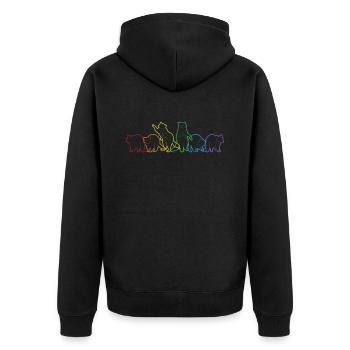 Raccoon LGBT Rainbow Trash Panda Queen Friend - Unisex Premium Organic Zip Hoodie - black - Back - Nico (187cm)