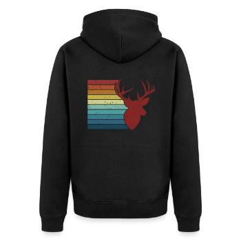 Retro Präparator Werkzeuge Tiere Liebhaber Taxidermie - Unisex Premium Bio Zip Hoodie - Schwarz - Hinten - Nico (187cm)