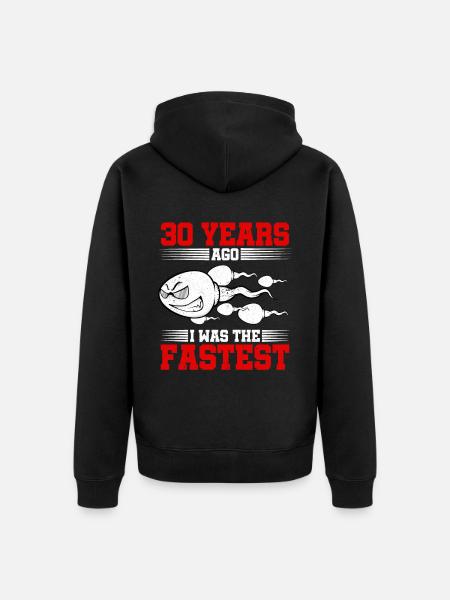 30 jaar geleden was ik de snelste - Uniseks Premium bio ziphoodie - zwart