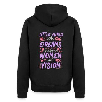 Petites filles féministes avec des rêves - Veste à capuche bio Premium Unisexe - noir - Dos - Nico (187cm)