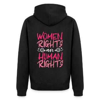 Les droits féministes des femmes sont humains - Veste à capuche bio Premium Unisexe - noir - Dos - Nico (187cm)