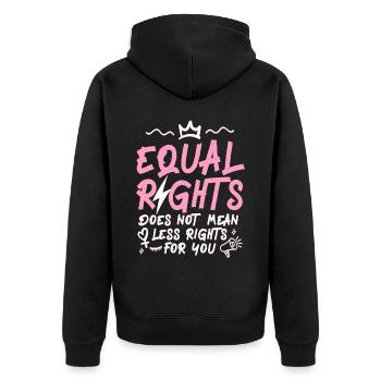 Feminist Equal Rights For Others - Unisex Premium Bio Zip Hoodie - Schwarz - Hinten - Nico (187cm)