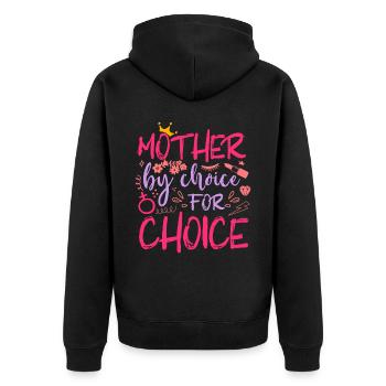 Feminist Mother By Choice For - Unisex Premium Bio Zip Hoodie - Schwarz - Hinten - Nico (187cm)