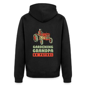 Hobbygärtner Garten Großvater Garten Opa - Unisex Premium Bio Zip Hoodie - Schwarz - Hinten - Nico (187cm)