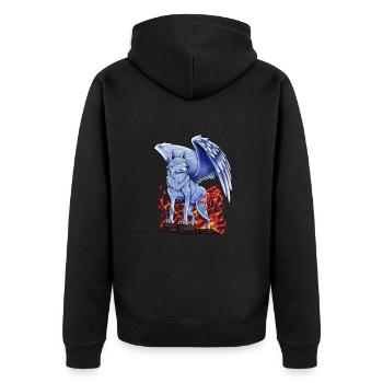 Slavic god Simargl - Unisex Premium Organic Zip Hoodie - black - Back - Nico (187cm)