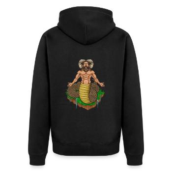 Slavic god Veles - Unisex Premium Organic Zip Hoodie - black - Back - Nico (187cm)