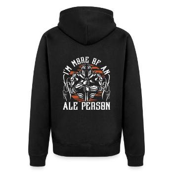Mittelalterfest I'm More Of An Ale Person - Unisex Premium Bio Zip Hoodie - Schwarz - Hinten - Nico (187cm)