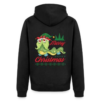 Joyeux Noël et Joyeux Réveillon de Noël - Veste à capuche bio Premium Unisexe - noir - Dos - Nico (187cm)