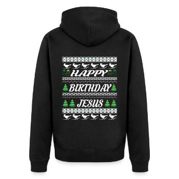 Joyeux Noël et Joyeux réveillon de Noël - Veste à capuche bio Premium Unisexe - noir - Dos - Nico (187cm)