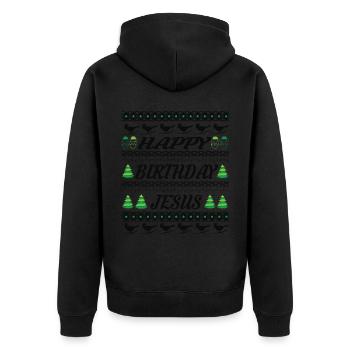 Joyeux Noël et Joyeux réveillon de Noël - Veste à capuche bio Premium Unisexe - noir - Dos - Nico (187cm)