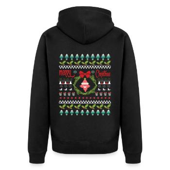 Joyeux Noël et Joyeux Réveillon de Noël - Veste à capuche bio Premium Unisexe - noir - Dos - Nico (187cm)