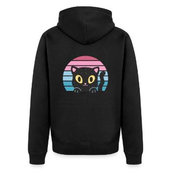 Chat domestique à poil court Maine Coon Chat siamois Chat - Veste à capuche bio Premium Unisexe - noir - Dos - Nico (187cm)
