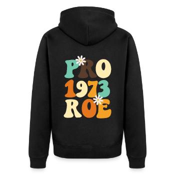 Féministe Pro 1973 Roe - Veste à capuche bio Premium Unisexe - noir - Dos - Nico (187cm)