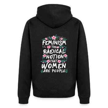 Feminist Feminism The Radical - Unisex Premium Organic Zip Hoodie - black - Back - Nico (187cm)