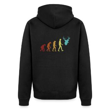 Taxidermie Evolution Präparator Tiere Werkzeuge - Unisex Premium Bio Zip Hoodie - Schwarz - Hinten - Nico (187cm)