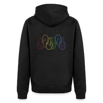 Saut à la corde LGBT Arc-en-ciel Saut Vitesse de saut - Veste à capuche bio Premium Unisexe - noir - Dos - Nico (187cm)