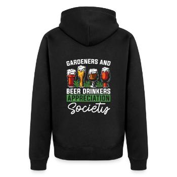 Hobbygärtner Garten Gesellschaft Garten Bier - Unisex Premium Bio Zip Hoodie - Schwarz - Hinten - Nico (187cm)